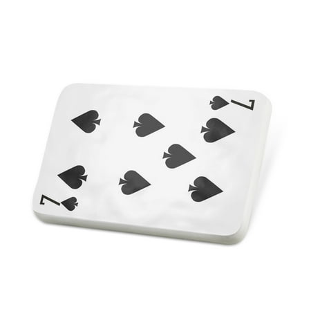 Porcelein Pin Seven of Spades - Seven / card game Lapel Badge – NEONBLOND