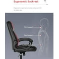 thumbnail image 4 of Office Chair Ergonomic Desk Chair PU Computer Chair with Lumbar Support Arms High Back Executive Leather Task Chair for Men(Black), 4 of 10