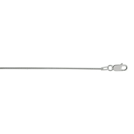 Silverplate Snake - 925 Sterling Silver Rhodium Plated 1.2 mm Snake Chain Necklace 24