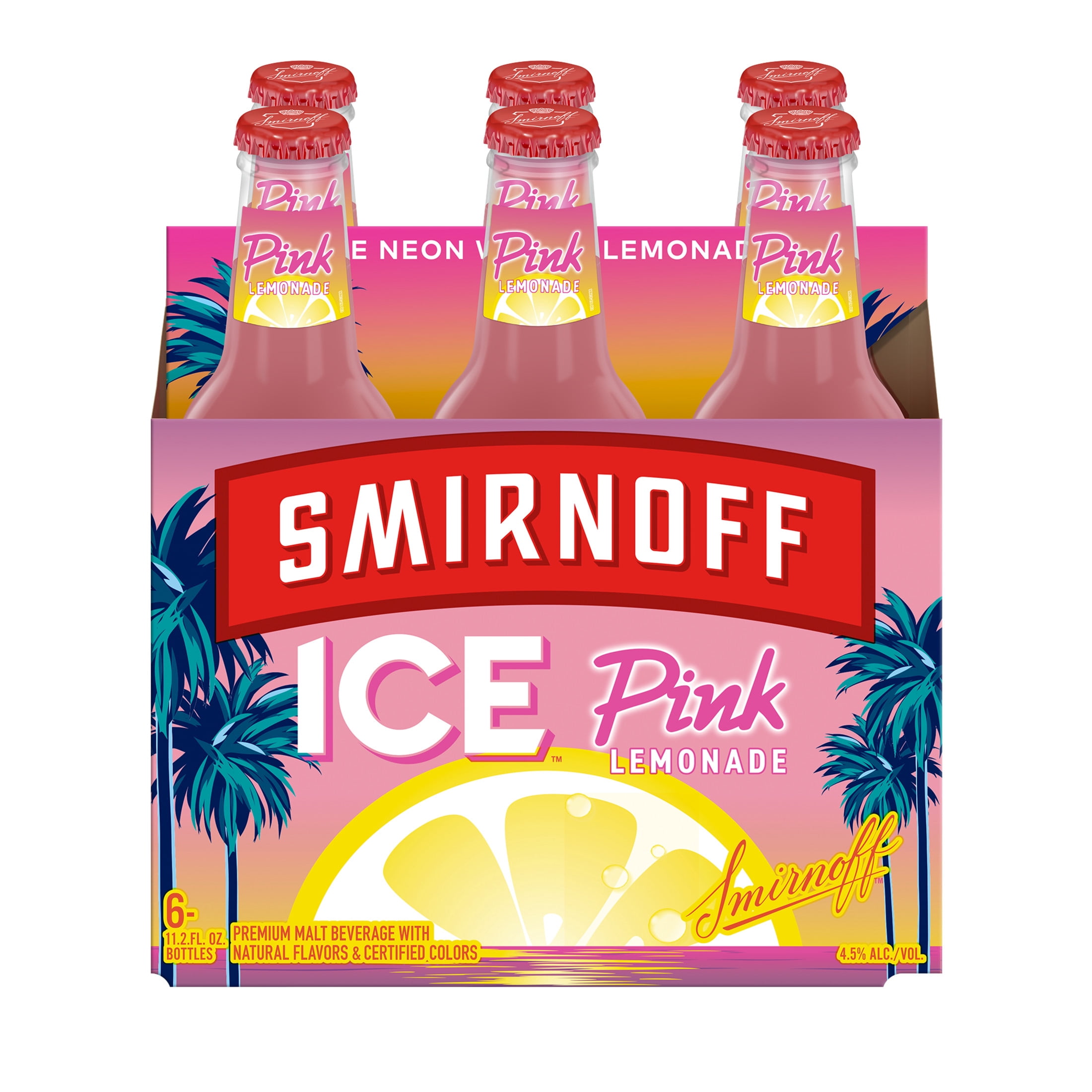Smirnoff Ice Pink Lemonade 6 Pack 11.2 fl oz Bottles 4.5% ABV