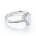 thumbnail image 3 of JeenMata Anillo de Compromiso Curvo Exclusivo con Ópalo en Forma de Pera y Moissanita de 1,75 Uds en Oro Blanco de 18 K sobre Plata, 3 of 6