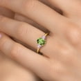 thumbnail image 4 of Gem Stone King 1.92 Ct Green Peridot Pink Lab Grown Diamond 18K Yellow Gold Plated Silver Ring, 4 of 6