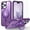 Purple, variant on ELEHOLD Case for iPhone 16 Pro Max, Military Grade Protection Translucent Matte Case with 360° Rotatable Magnetic Ring Stand,Winered