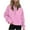 Pink, variant on IROINNID Hoodie for Women Solid Casual Pullover Loose Long Sleeve Fall Classic Tops with Zipper Pocket,Black