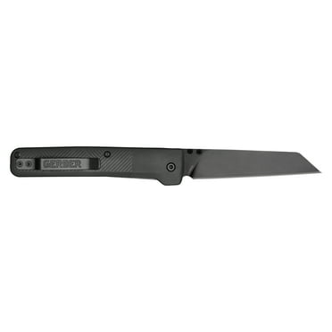 Gerber Pledge Pocket & Folding Knife, Plain Edge with Reverse Tanto Stainless Steel Blade, Grey