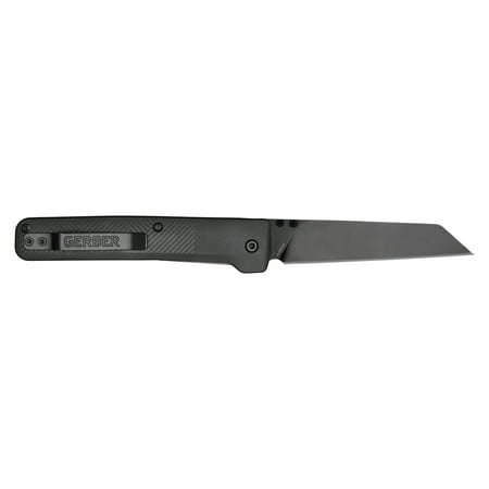 Gerber Pledge Pocket & Folding Knife, Plain Edge with Reverse Tanto Stainless Steel Blade, Grey