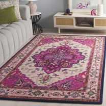 SAFAVIEH Bellagio Charlton Oriental Wool Area Rug, Ivory/Pink, 5' x 8'