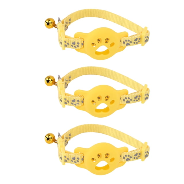 Collier Réfléchissant pour Chat avec Clochette, Support de Collier pour Chaton Réglable Anti-Perte, Ensemble de 3 Pcs, pour Visibilité Nocturne