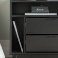 thumbnail image 3 of Walker Edison Mid-Century Modern 2-Drawer Wood Nightstand, Solid Black, 3 of 24