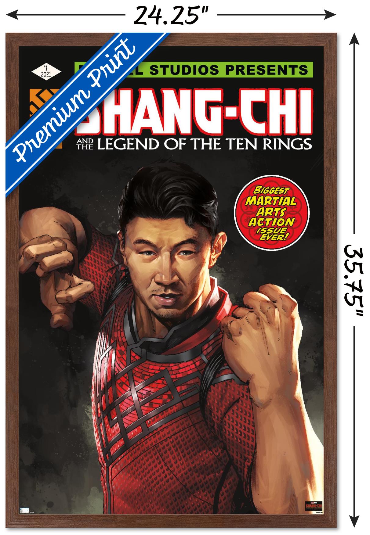 Marvel Shang-Chi and the Legend of the Ten Rings - Action Issue Wall Poster, 22.375" x 34", Framed