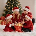 thumbnail image 5 of Haomaomao Gorro De Papá Noel Para Niños Gorros De Navidad Rojo Doble Espesor Terciopelo Cálido Comodidad Vacaciones Unisex Gorro De Navidad Para Año Nuevo Fiesta Festiva, 5 of 5