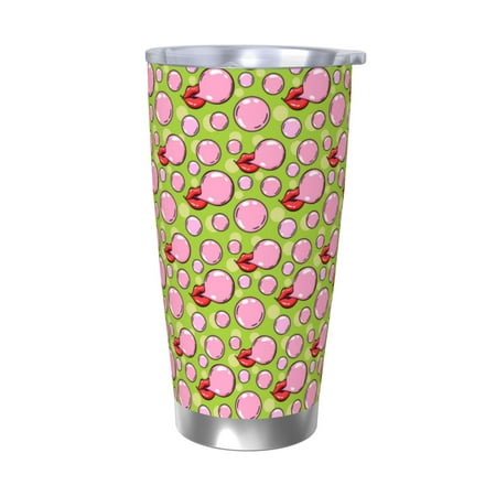 

Gukieu Lips blowing bubble gum Print 20OZ Car Cup Vacuum Stainless Steel Leak-proof Thermos Cup Unisex Suitable for Home Outdoor and Sports-Without Straw