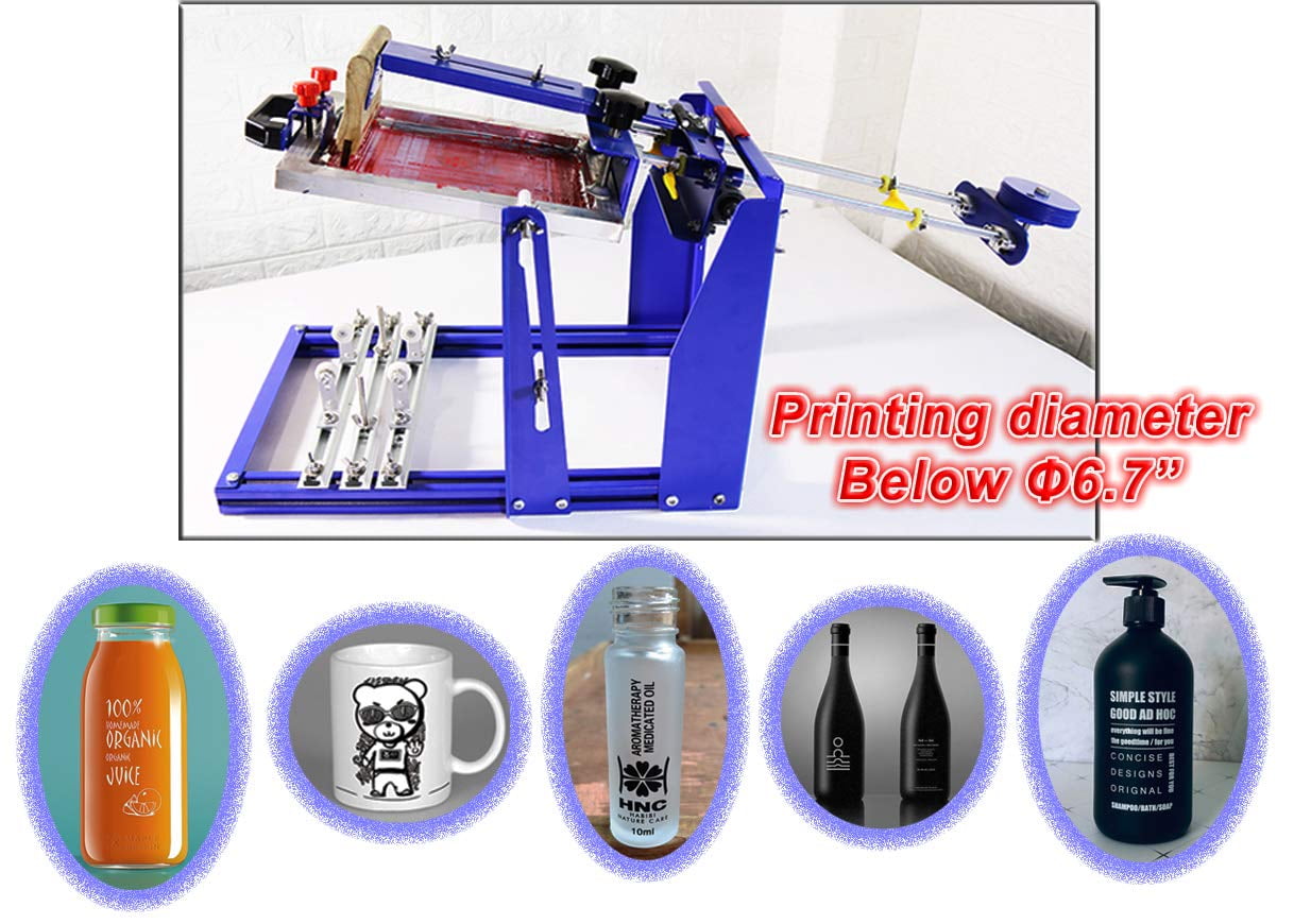 Curve Manual Bottles/Cups/Mugs/Tubes Silk Screen Printing Machine Printer Ø200mm 