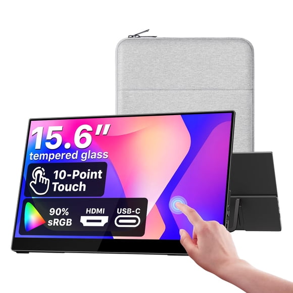 Monitor portátil cocopar de 15,6" con pantalla táctil FHD y 90% sRGB