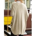 thumbnail image 3 of Doublju Womens Long Dolman Sleeve Open Front Round Shape Waffle Cardigan, 3 of 5