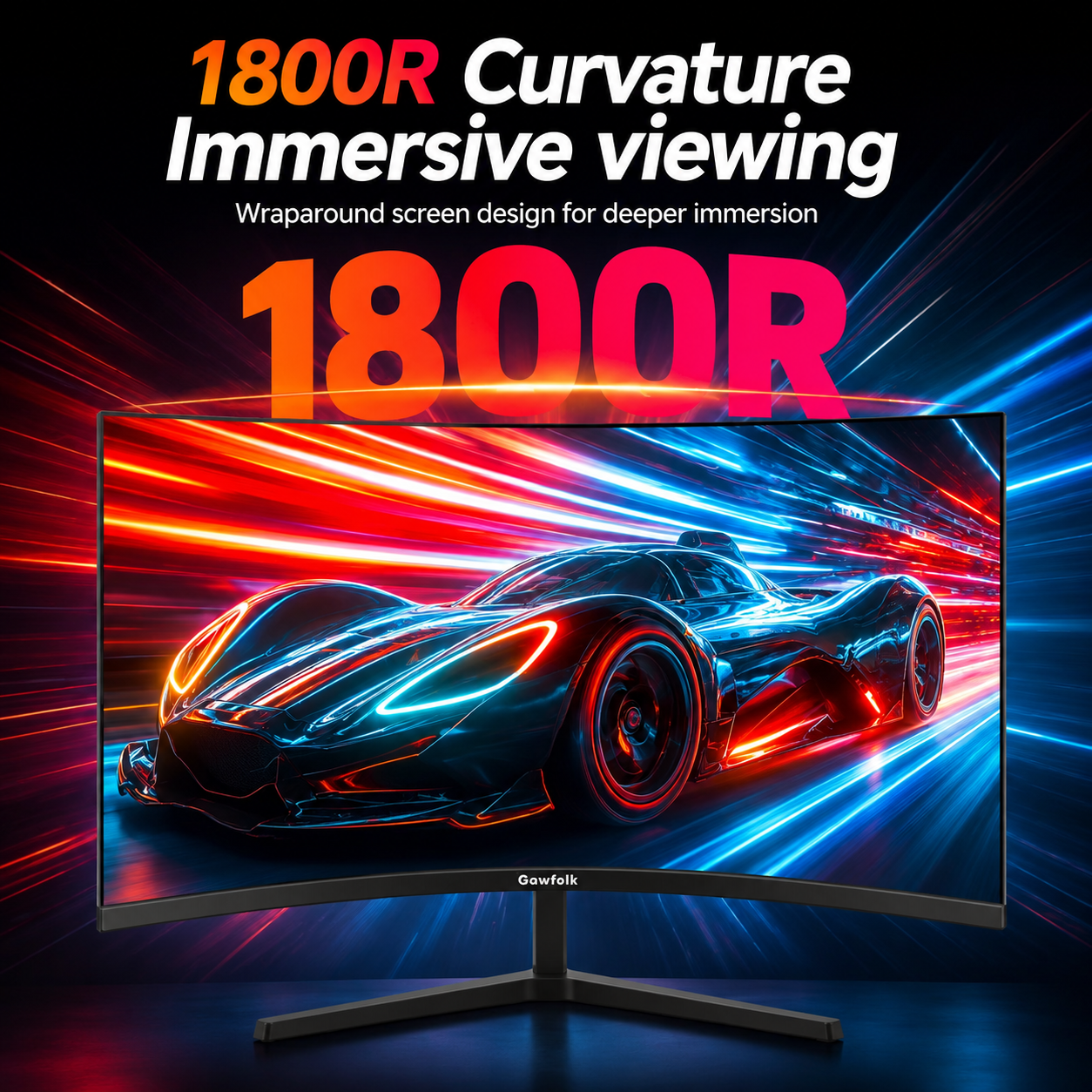 Gawfolk 27-Inch 200Hz Curved Gaming Monitor photo 2