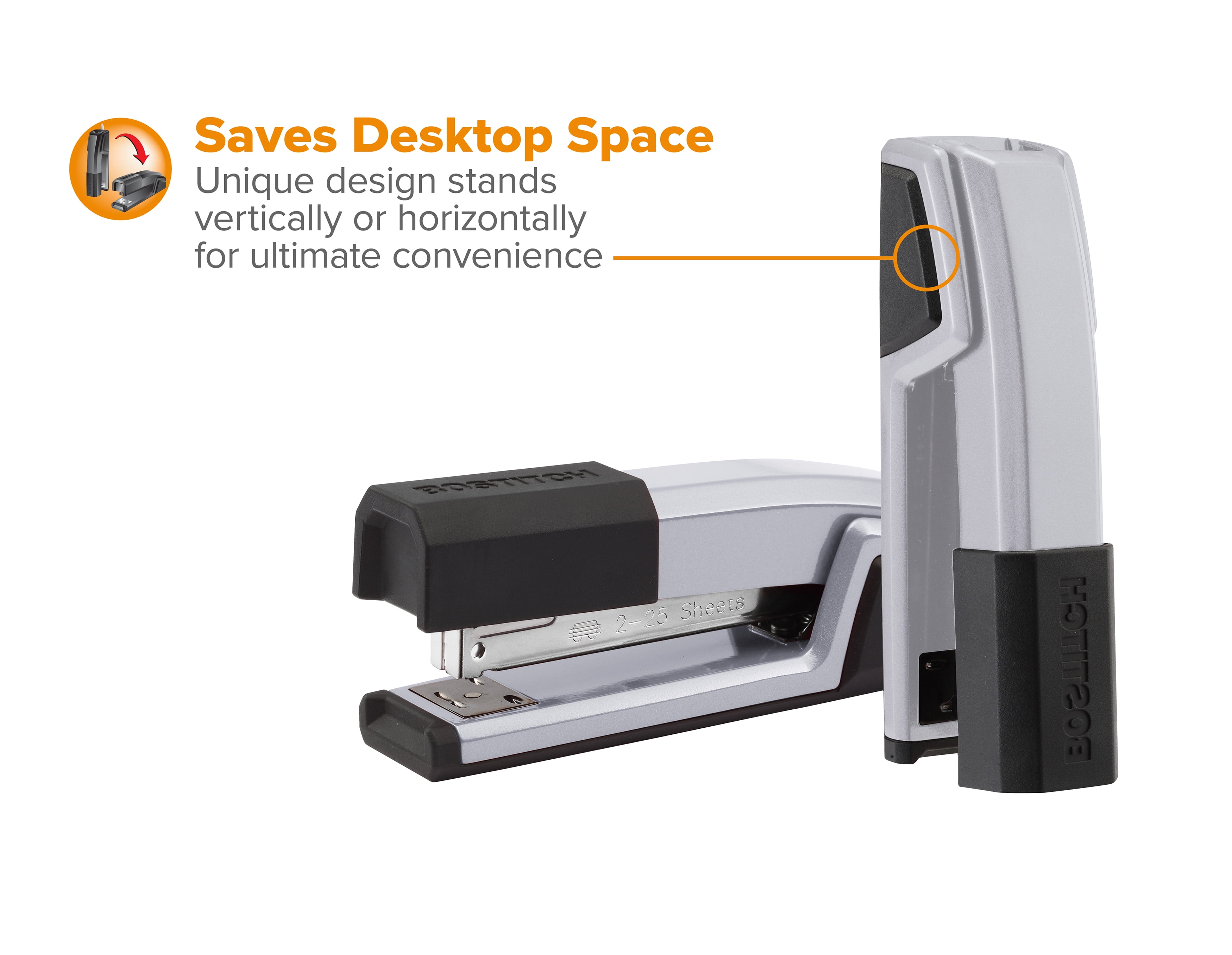 (3 pack) Bostitch Office Epic™ Desktop Stapler, Silver