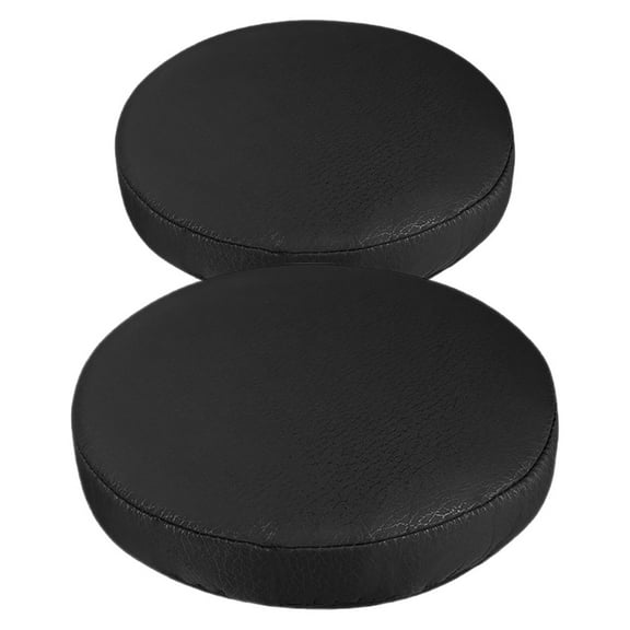 Luxshiny 2-Pack Round PU Bar Stool Seat Covers Cushions Easy to Clean for Home and General Use