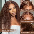 thumbnail image 2 of Peluca rizada BOB 100% cabello humano, 200 densidades, 18 cm, color marrón, 2 of 6