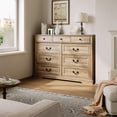 thumbnail image 4 of Linsy Home 9 Drawer Dresser, Wood Storage Tower for Bedroom, Nursery, Entryway, Closets, Tall Chest Organizer Unit, Brown, 4 of 8