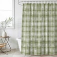 thumbnail image 6 of Polyester Fabric Sage Green Plaid Shower Curtain, Modern Art Checkered Farmhouse Waterproof Bathtub Curtain Bathroom Decor Set with Hooks 72 x 78 Inches, 6 of 6