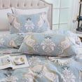 thumbnail image 4 of 100% Natural Cotton Comforter Set 3 Pcs Grayish Blue Bedding Sets with Luxurious Damask Pattern, Reversible Breathable Soft Comforter Sets for All Season, 4 of 6