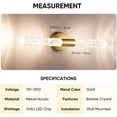 thumbnail image 5 of Nooknova 20" Crystal Vanity Lights LED Bathroom Light Fixtures, Modern Indoor Gold Mirror Lighting, 3000K Vertical and Horizontal Wall Sconce Lamp Bubble Light for Home Bedroom Living Room Washroom, 5 of 8