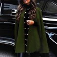 thumbnail image 2 of BLVB Women's 2024 Fall Winter Elegant Cape Cardigans Solid Color Button Wool Blend Cloak Outwear for Ladies, 2 of 6