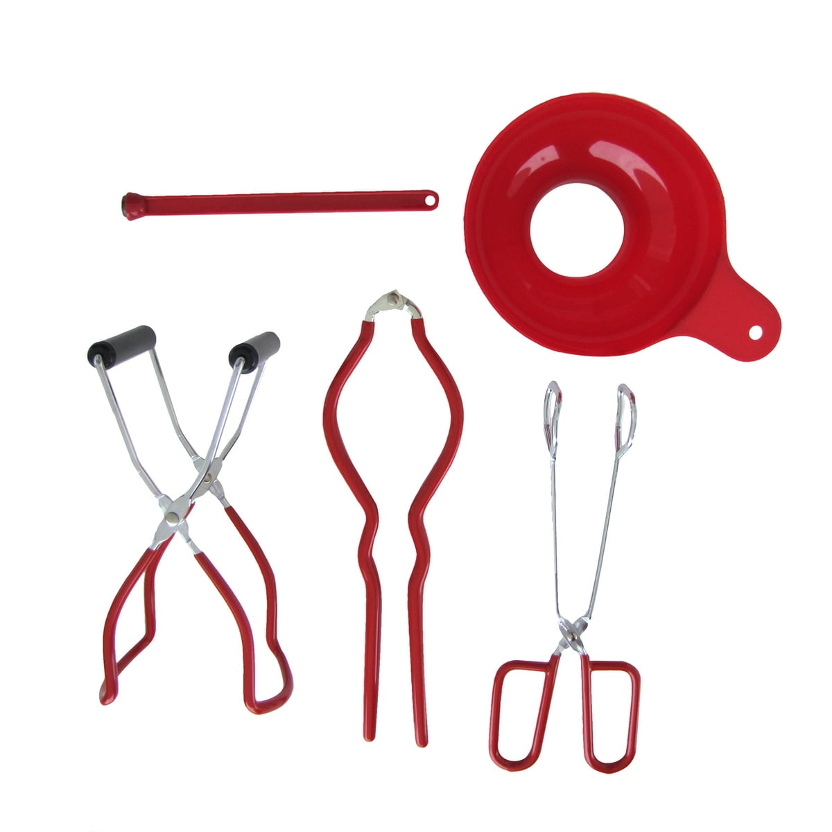 Canning Tool Set Kit 6 Pieces Canning Supplies Include Canning Jar Lifter Canning Funnel Jar Wrench Lid Lifter Tongs Bubble Popper for Jars Mason Kitchen Anti-Scaled Clip Suit 