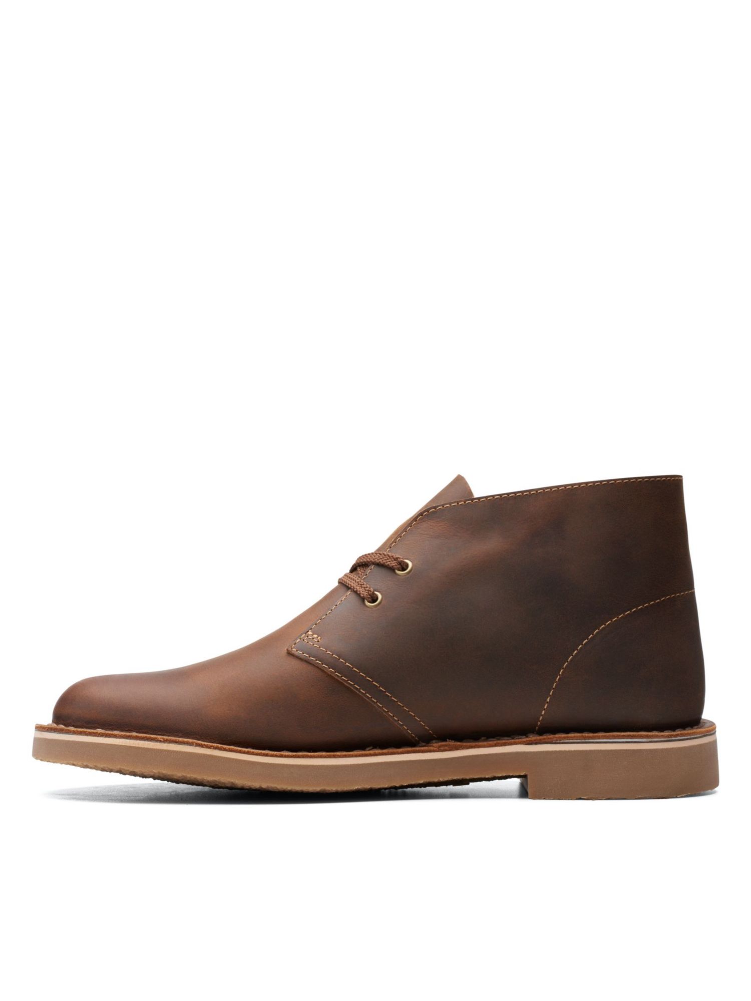 Clarks Mens Bushacre 3 Leather Chukka Chukka Boots Brown  display picture 1