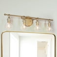 thumbnail image 6 of LNC 4-Light Gold Round Clear Glass Modern Bathroom Vanity Lighting Fixutre, 6 of 16