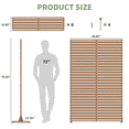 thumbnail image 4 of Chiccushion Privacy Screen Freestanding Outdoor, 72" H x 45.5" W Decorative Privacy Screen Panels Fence, Brown-Louvered, 4 of 9