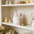 thumbnail image 6 of EDhome Pink Gilded Embossed Chicken Ceramic Storage Jar, Cute Sealed Lid Airtight Jar, Sturdy Ceramic for Kitchen Pantry Food Storage and Home Tabletop Decor, Pink-B, 6 of 6