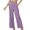 Purple, variant on Fesfesfes Fashion Women Pant Casual Elastic Waist Pocket Solid Color Trousers Long Pants