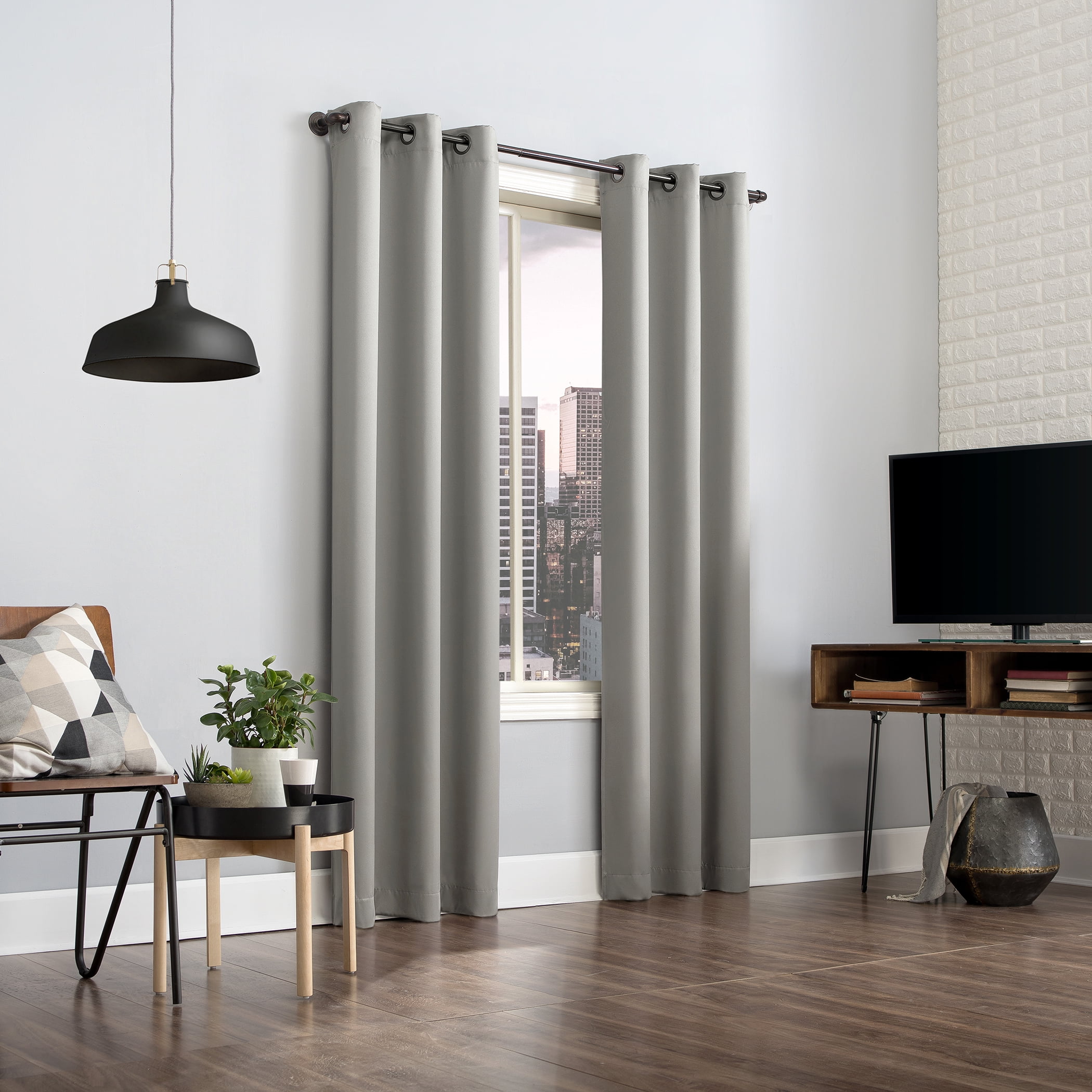 Sun Zero Avery Total 100% Blackout Grommet Curtain Panel, 40" x 96", Silver