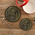 thumbnail image 2 of SKYSONIC Yin Yang Symbol Flower Pot Holders Trivets, 2 Pcs Heat Resistant Trivets,Luxury Gold Silver Cotton Thread Weave Mats for Hot Pads Pans Pot Bowl Teapot for Kitchen Decor, 2 of 7