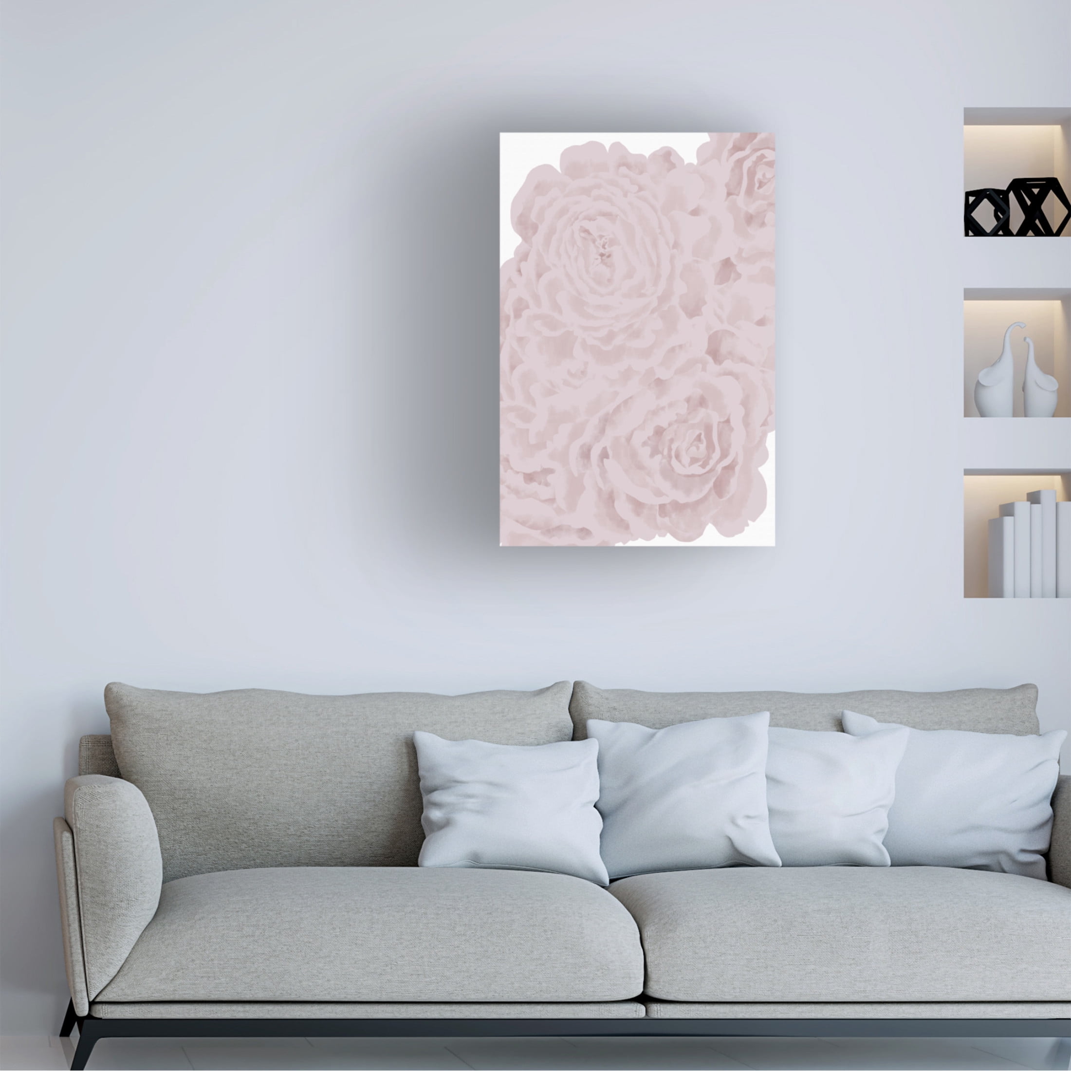 Canvas Wall Art - Pictufy Studio Ii 'Bed Of Roses' Wall Art for Living Room, Bedroom, or Office Décor by Trademark Fine Art - 16 x 24 Inches