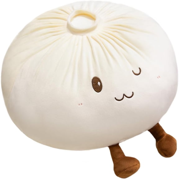 Cute Dumpling Plush Pillow, Ultra Soft Fluffy Food Stuffed Toy Lumbar Support Cushion Unique Funny Gift Home Decor
