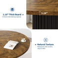 thumbnail image 3 of Industrial Round Dining Table for 4-6 – 47 Inch Space-Saving Table – Sturdy Waveform Metal Pedestal Base – Modern Classic Style – Dining Room or Kitchen – Classic Color, 3 of 8