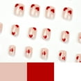 thumbnail image 4 of Fofosbeauty Short Square Fake Nails, Press-on, Heart on Finger, 4 of 8