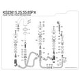 thumbnail image 3 of Kingston Brass KS23655PX Milano 5-Piece Roman Tub Faucet with Hand Shower, Oil Rubbed Bronze, 3 of 4