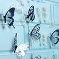 thumbnail image 4 of ZORVEX 18Pcs Glowing 3D Butterfly Stickers, Black and White Grain Butterfly Wall Stickers, Living Room Bedroom Cabinet Decorative Wall Stickers, 4 of 4