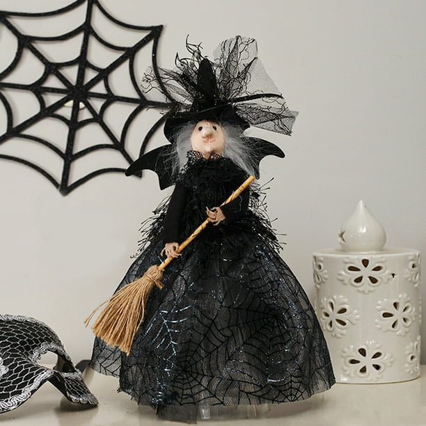 Poupée de sorcière créative en résine pour Halloween, décoration de maison  et de bureau, charmante, ornement artisanal, Statue, Sculpture, cadeau