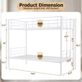 thumbnail image 2 of edx Twin Over Twin Metal Bunk Bed with Stairs & Safety Guardrails, Heavy-Duty Steel Frame, No Box Spring Needed, Space-Saving Bunk Beds, White, 2 of 7