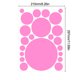 thumbnail image 4 of Inteprter 1 Juego de calcomanías de pared, pegatina de fondo redondeada Simple creativa, decoración de la habitación de los niños, póster interior, Decoración del hogar Rosa brillante 210*297mm Inteprter HA060859-08, 4 of 6