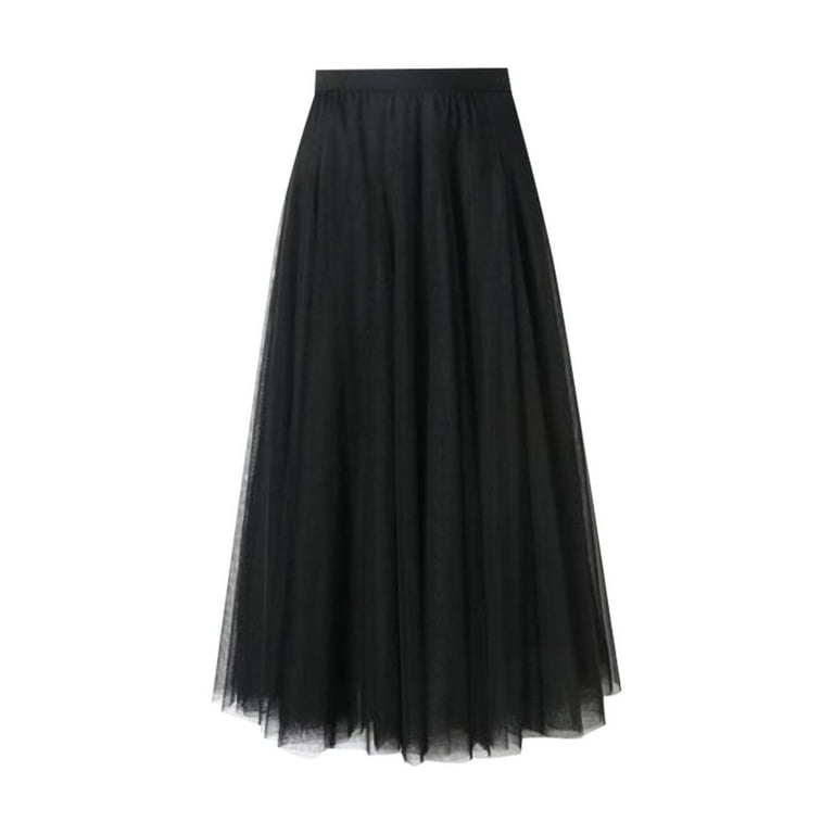 VUPSGEZ Knit Maxi Skirt Women'S Pleated Skirt Mesh Skirt