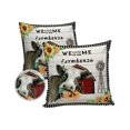 thumbnail image 2 of Farm Cow with Red Barn Sunflowers Outdoor Pillow Covers Waterproof Throw Pillow Cover 16x16in Set of 2,Square Decorative Pillowcases Cushion Case for Patio Sofa Couch,Wood Plank and Buffalo Plaid, 2 of 7