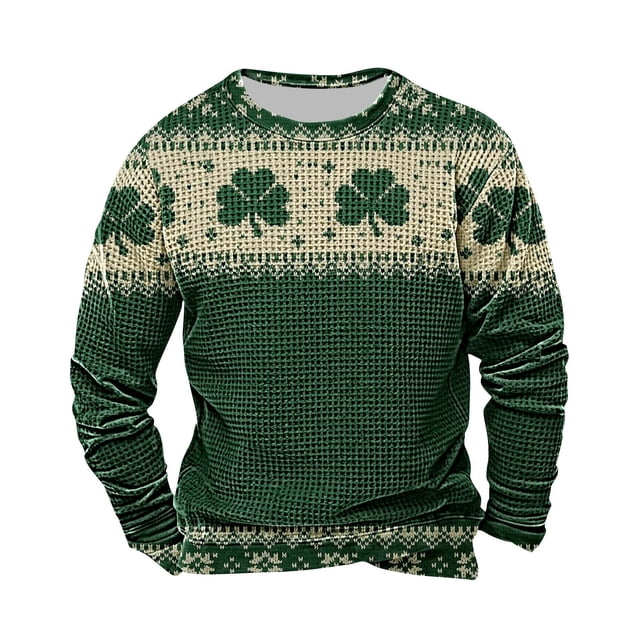 Tops para Mujeres Otoño de Moda con Impresión Del Día de San Patricio, Suelto Cuello Redondo Sudadera de Manga Larga para el Trabajo Informal