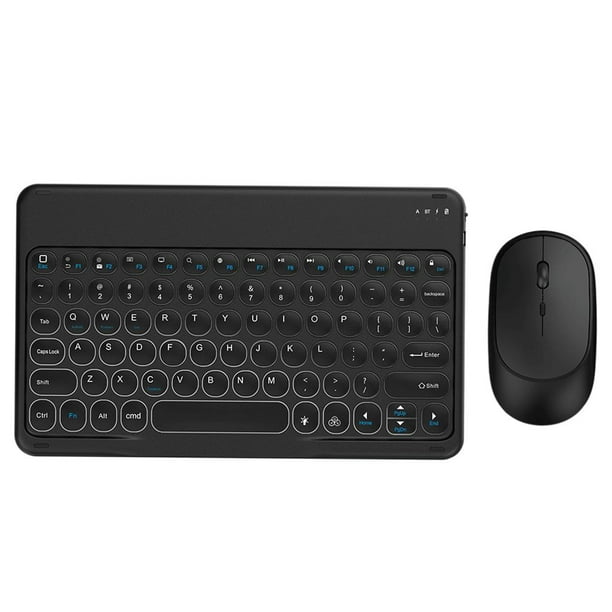 Combo de teclado y mouse Bluetooth jinwen recargable portátil silencioso inalámbrico delgado Negro