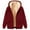 Wine_1, variant on Lenago Fleece Jacket Men Plus Size Winter Long Sleeved Cardigan Pockets Warm Plush Hooded Jacket Fleece Sweater Coat Coat for Men